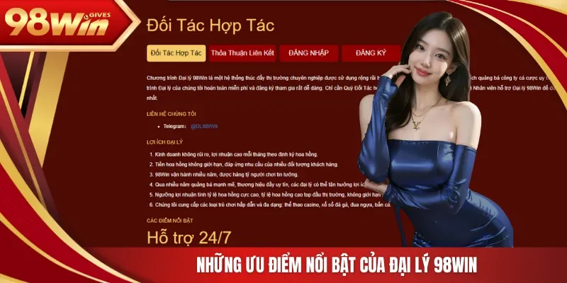 Những ưu điểm nổi bật của đại lý 98Win